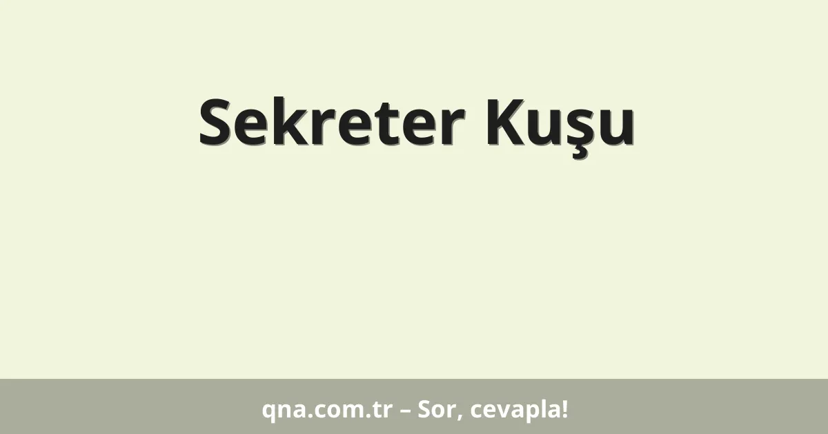 Sekreter Kuşu
