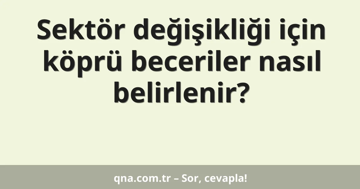 Sektör değişikliği için köprü beceriler nasıl belirlenir?