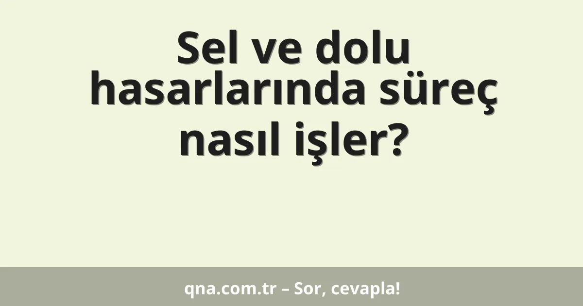 Sel ve dolu hasarlarında süreç nasıl işler?