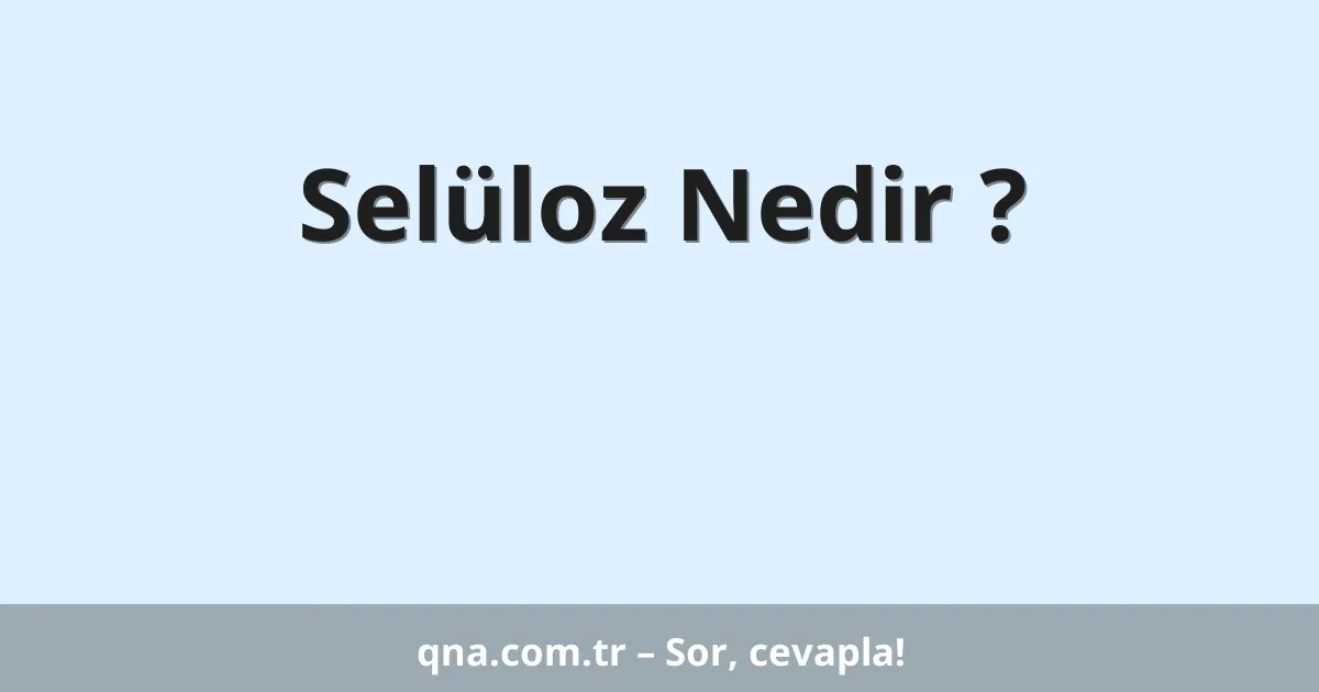 Selüloz Nedir ?
