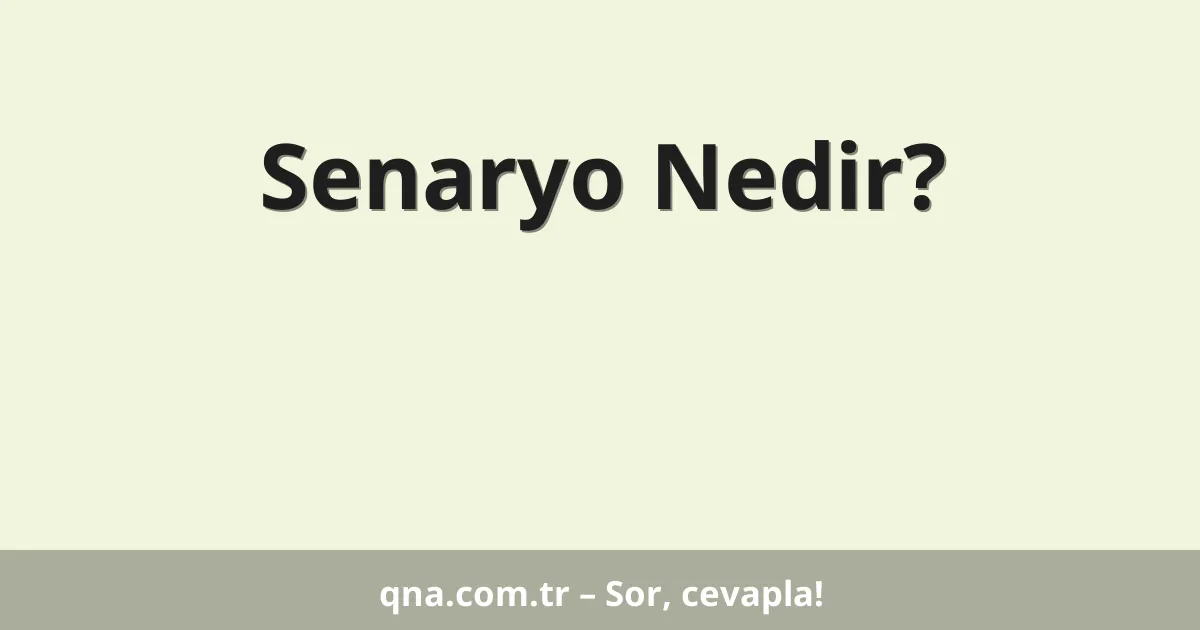 Senaryo Nedir?