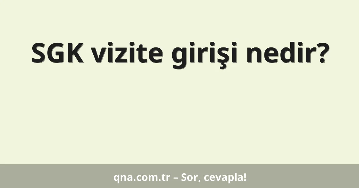 SGK vizite girişi nedir?