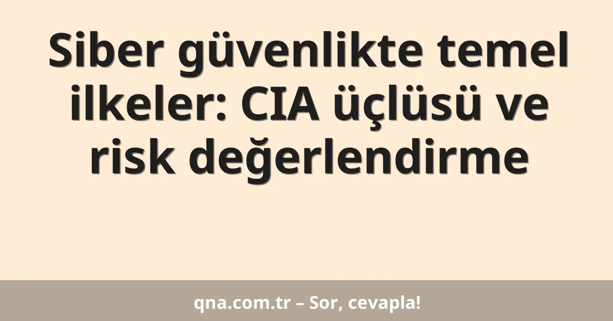 Siber güvenlikte temel ilkeler: CIA üçlüsü ve risk değerlendirme