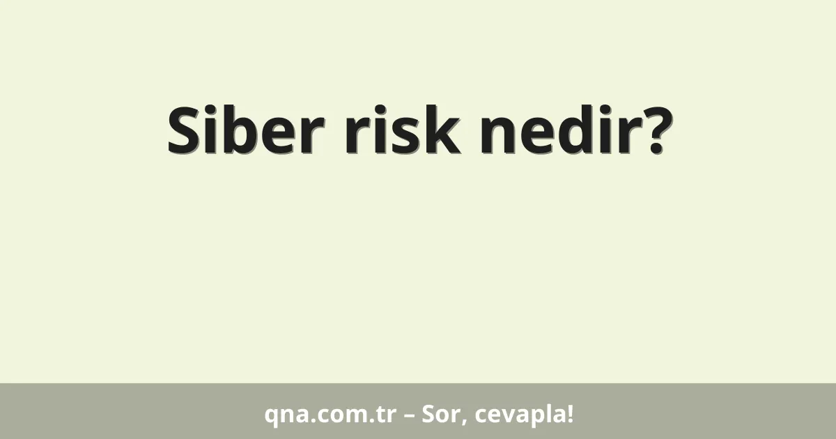 Siber risk nedir?