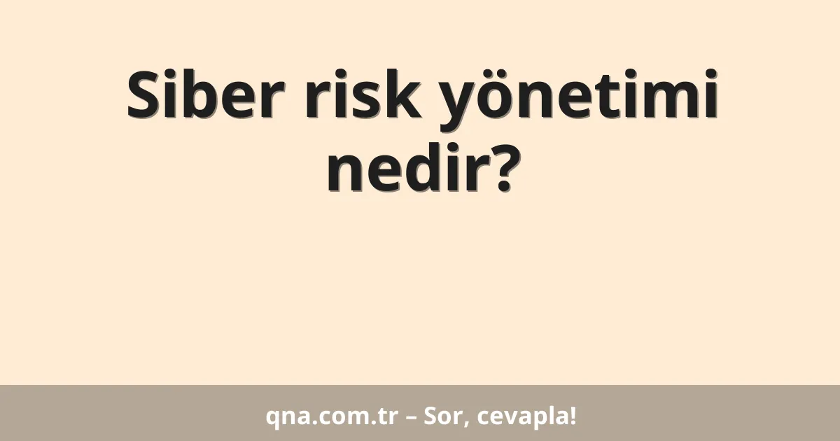 Siber risk yönetimi nedir?