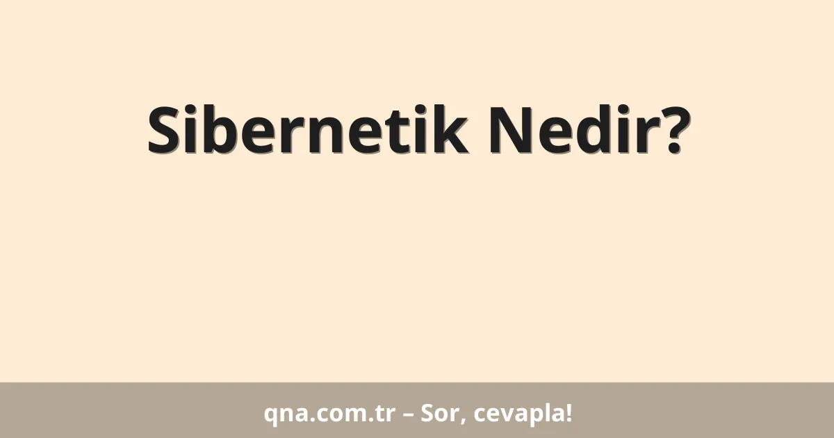 Sibernetik Nedir?
