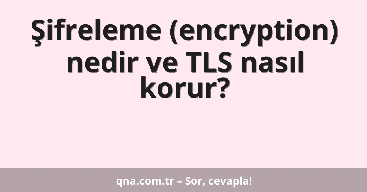 Şifreleme (encryption) nedir ve TLS nasıl korur?