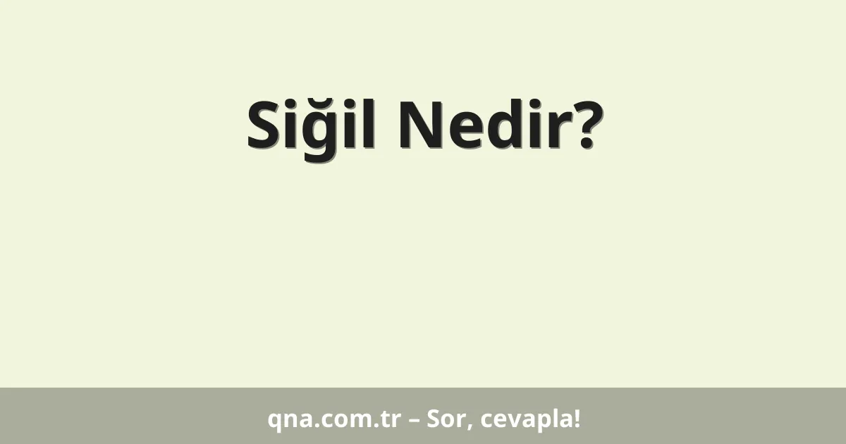 Siğil Nedir?