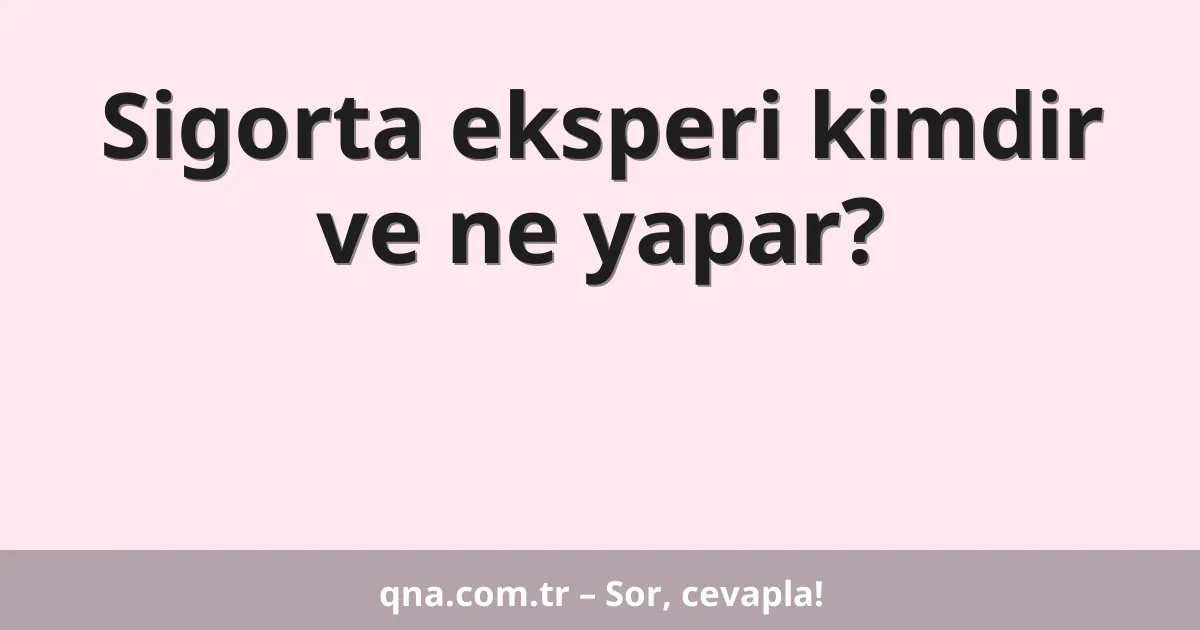 Sigorta eksperi kimdir ve ne yapar?