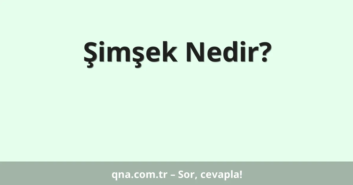 Şimşek Nedir?