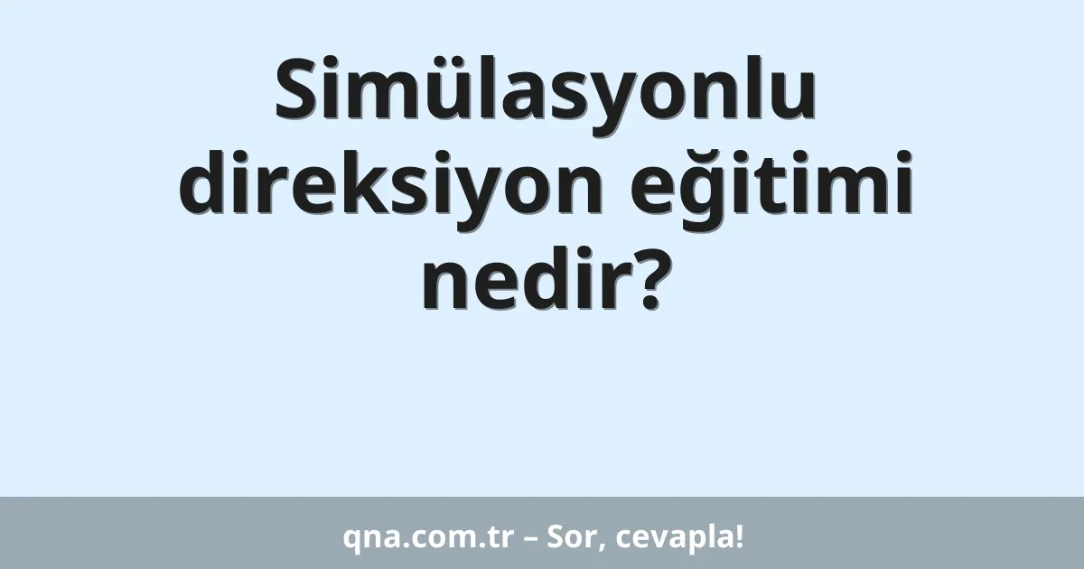 Simülasyonlu direksiyon eğitimi nedir?