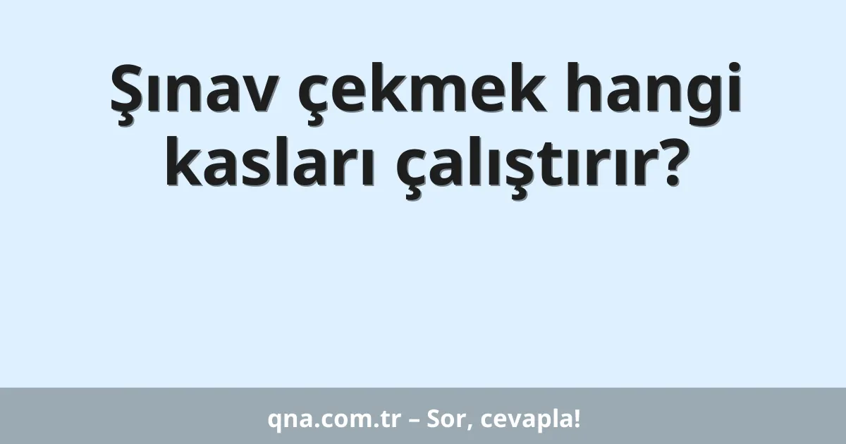 Şınav çekmek hangi kasları çalıştırır?
