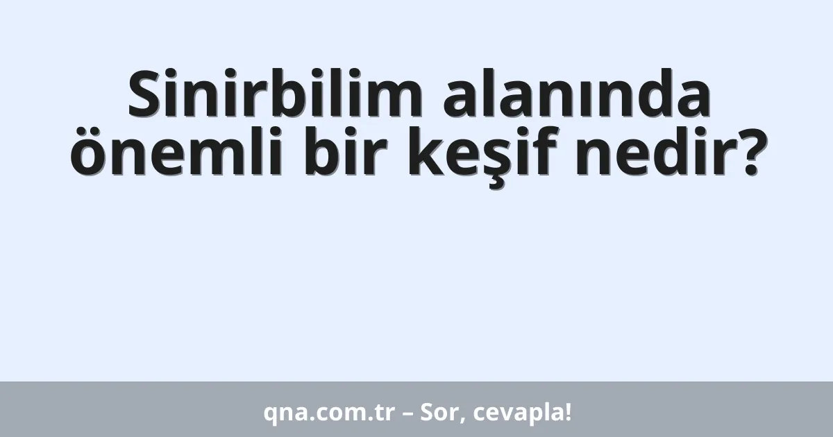 Sinirbilim alanında önemli bir keşif nedir?