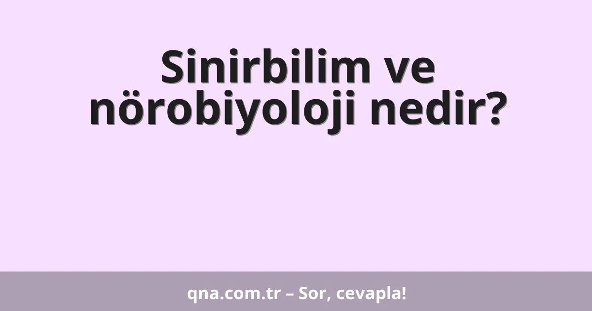 Sinirbilim ve nörobiyoloji nedir?