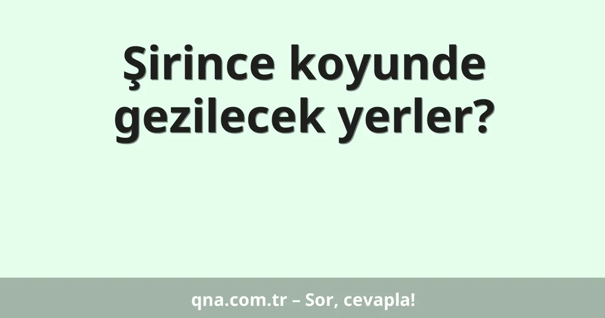 Şirince koyunde gezilecek yerler?