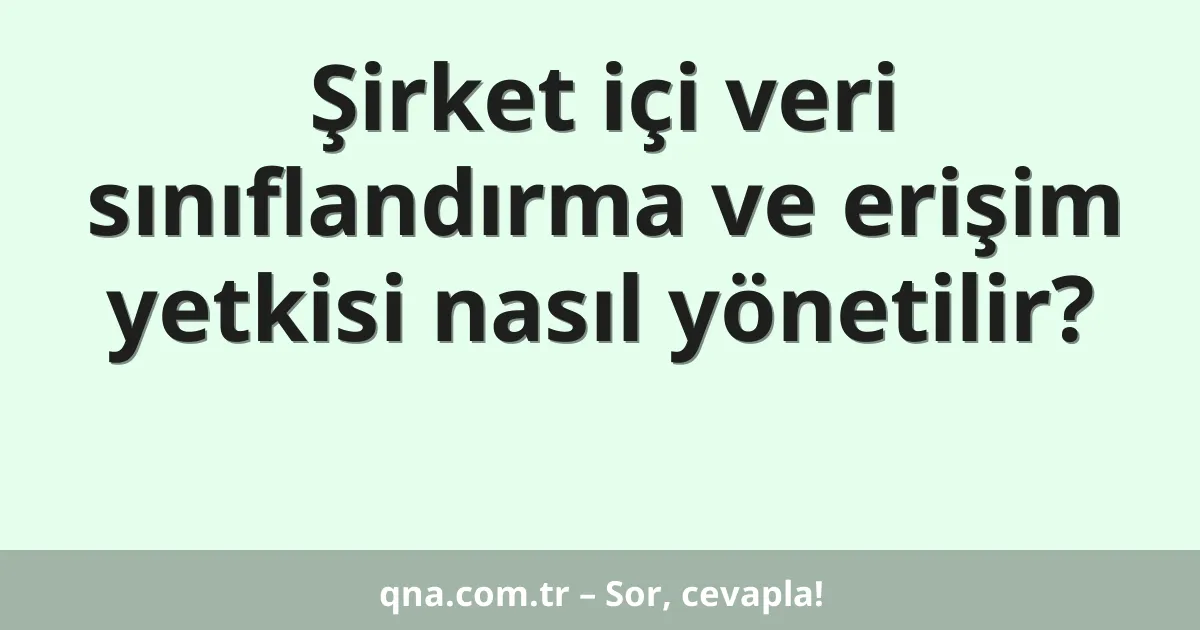Şirket içi veri sınıflandırma ve erişim yetkisi nasıl yönetilir?