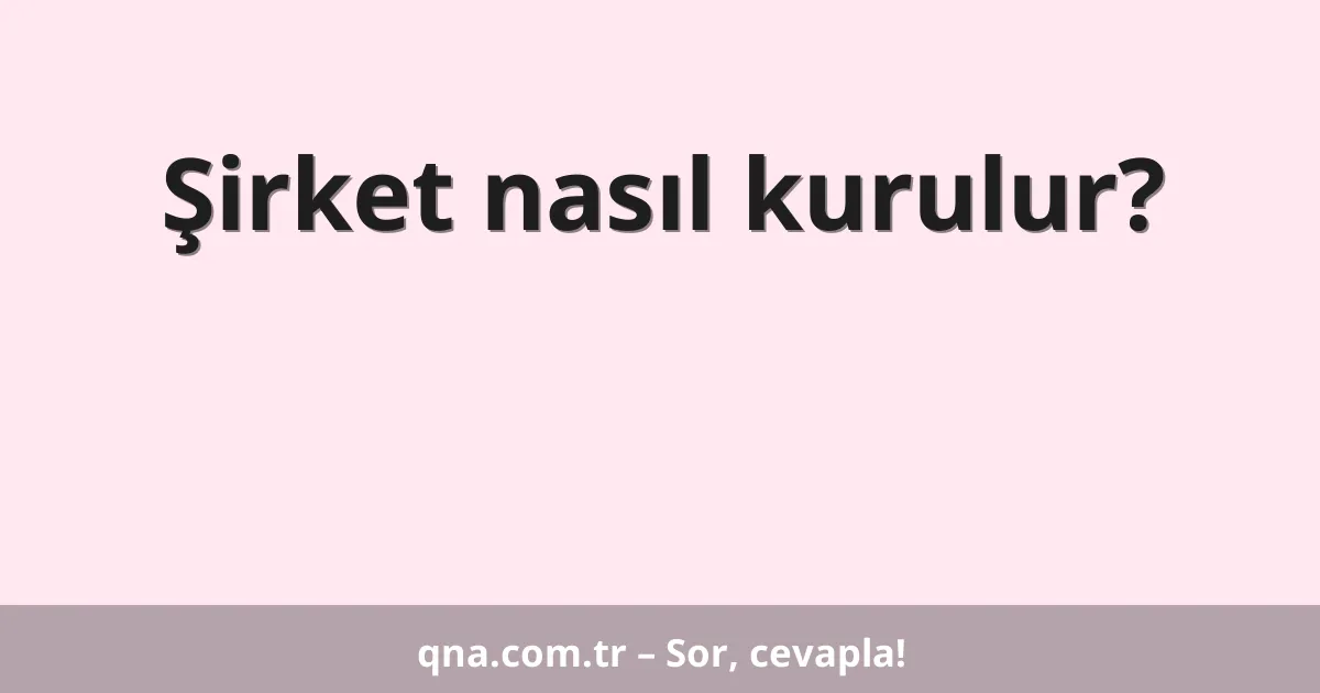 Şirket nasıl kurulur?