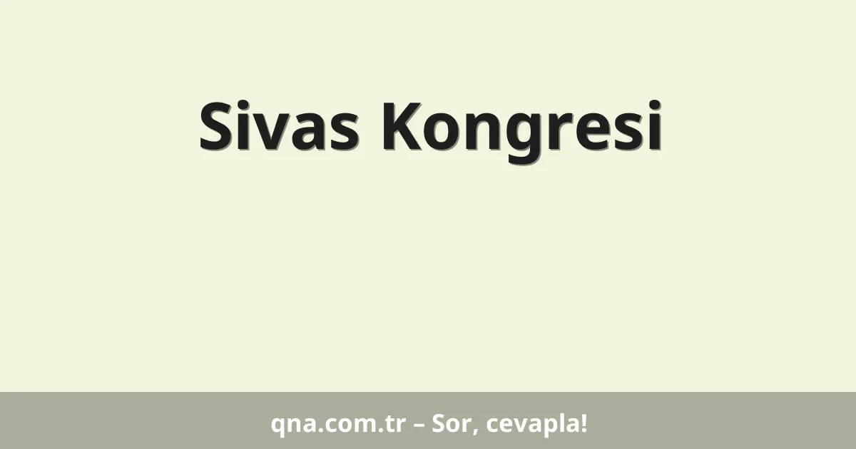 Sivas Kongresi