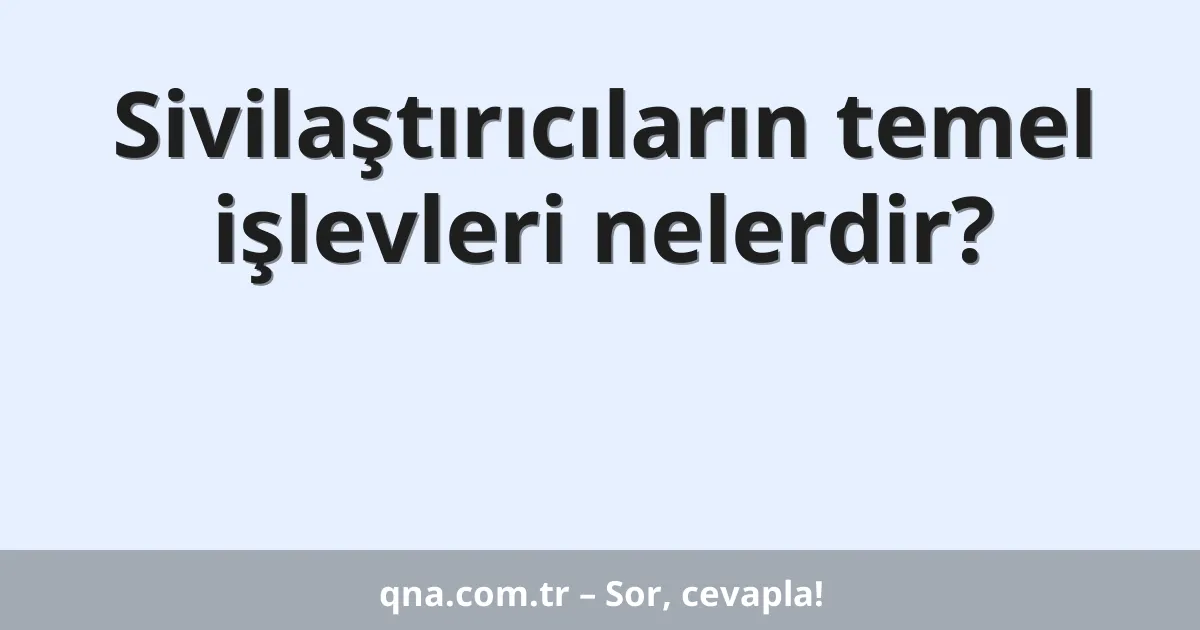 Sivilaştırıcıların temel işlevleri nelerdir?