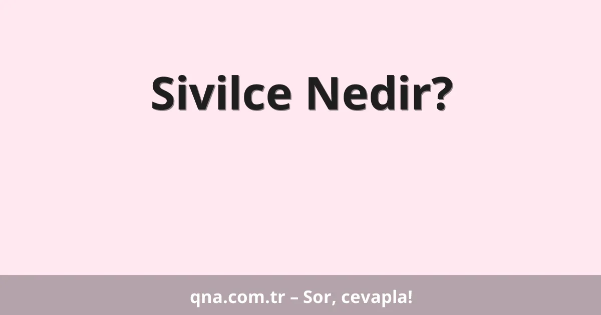 Sivilce Nedir?