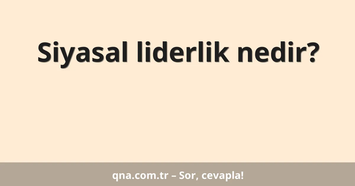 Siyasal liderlik nedir?