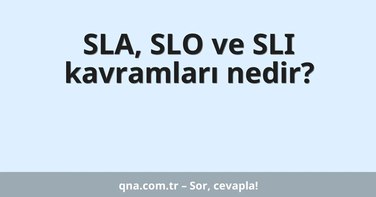 SLA, SLO ve SLI kavramları nedir?