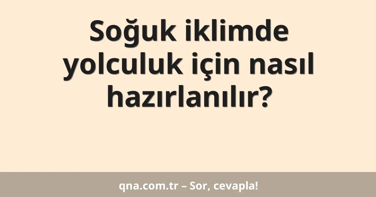 Soğuk iklimde yolculuk için nasıl hazırlanılır?
