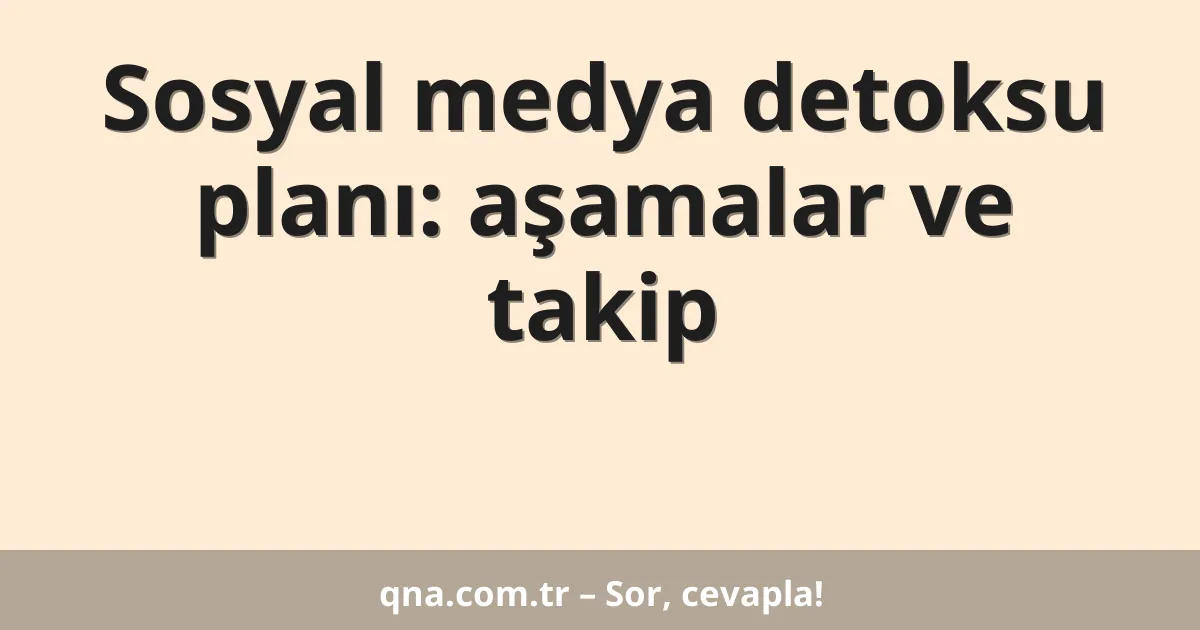 Sosyal medya detoksu planı: aşamalar ve takip