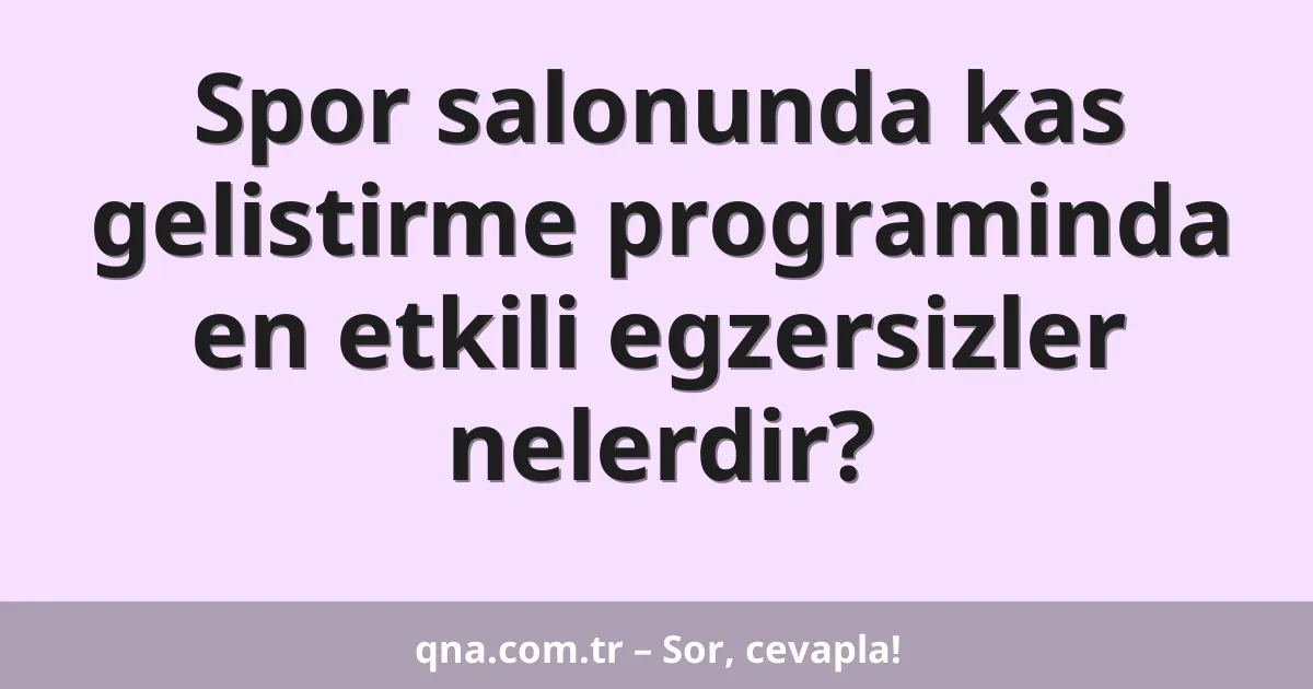 Spor salonunda kas gelistirme programinda en etkili egzersizler nelerdir?