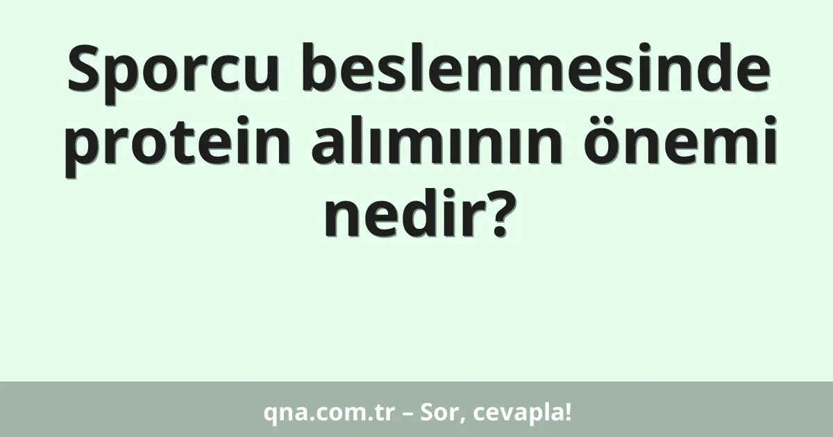 Sporcu beslenmesinde protein alımının önemi nedir?
