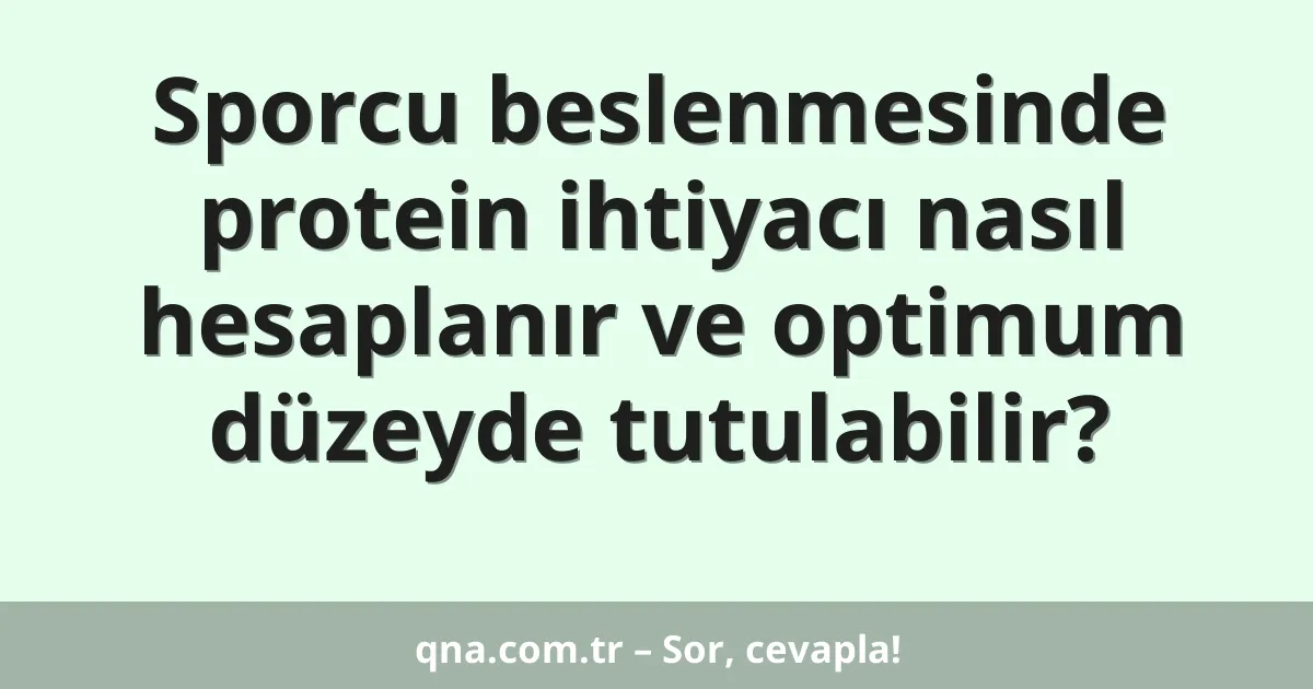 Sporcu beslenmesinde protein ihtiyacı nasıl hesaplanır ve optimum düzeyde tutulabilir?