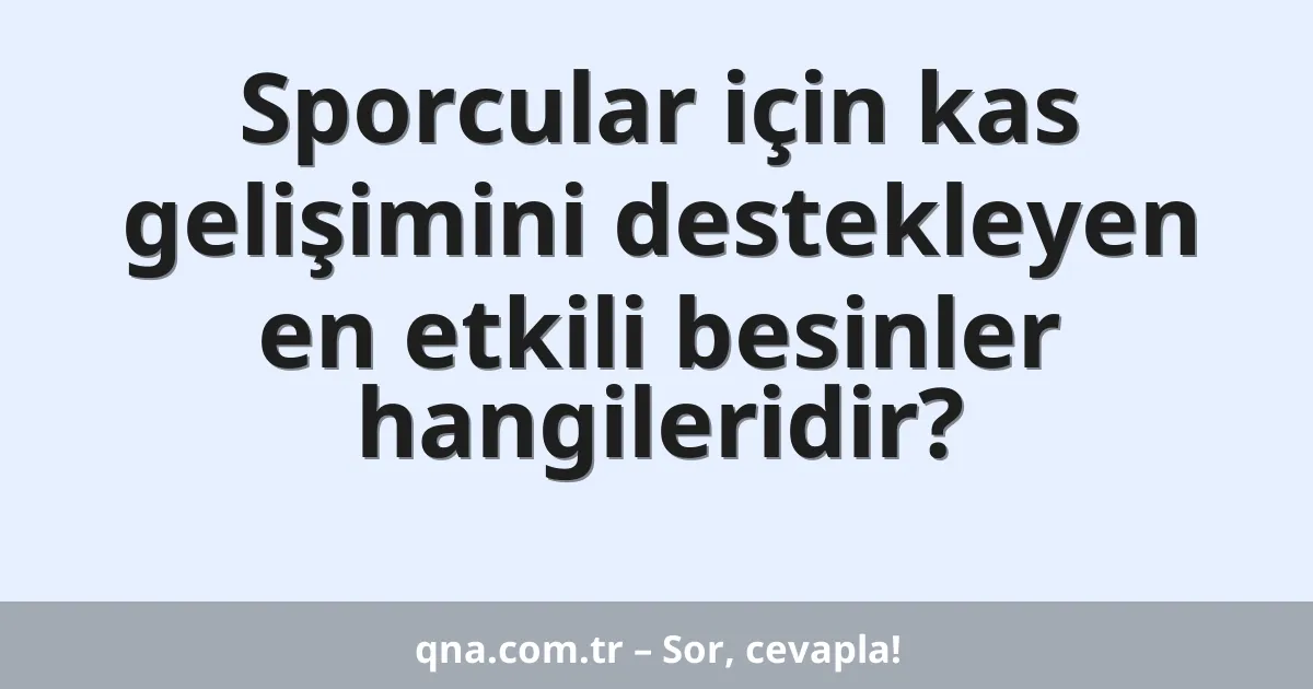 Sporcular için kas gelişimini destekleyen en etkili besinler hangileridir?