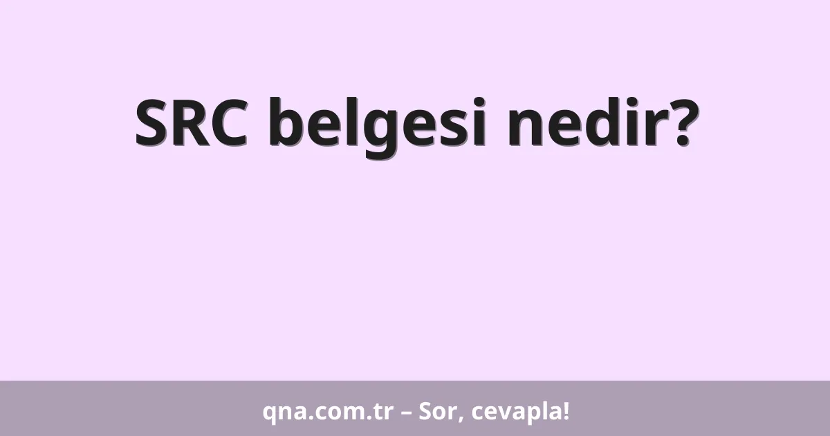SRC belgesi nedir?