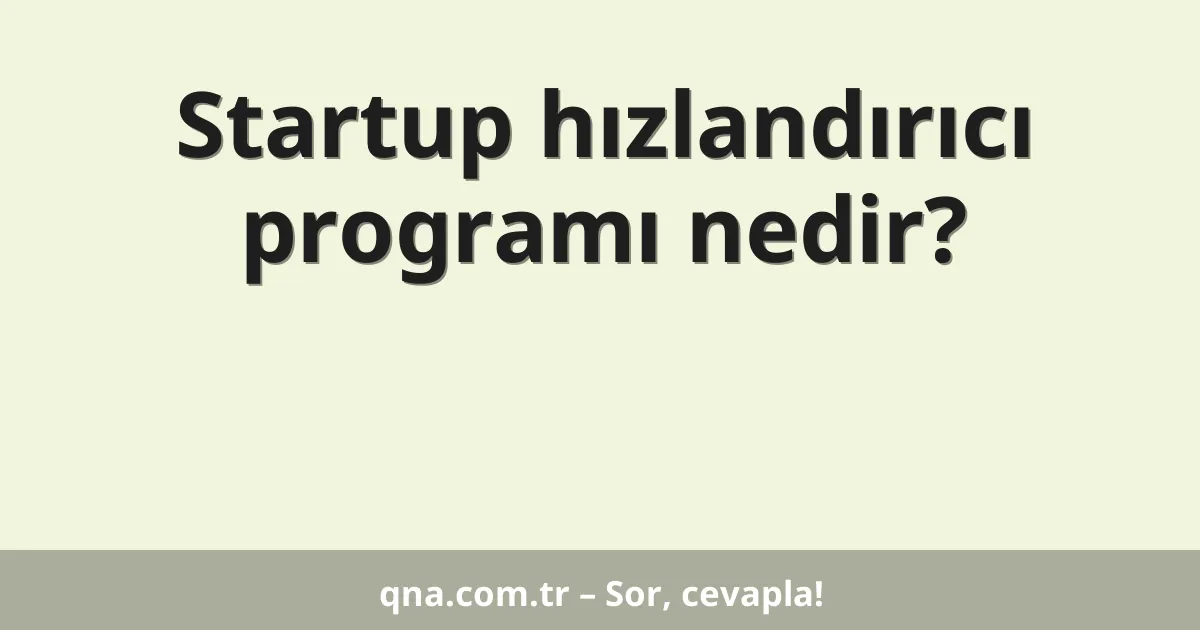 Startup hızlandırıcı programı nedir?
