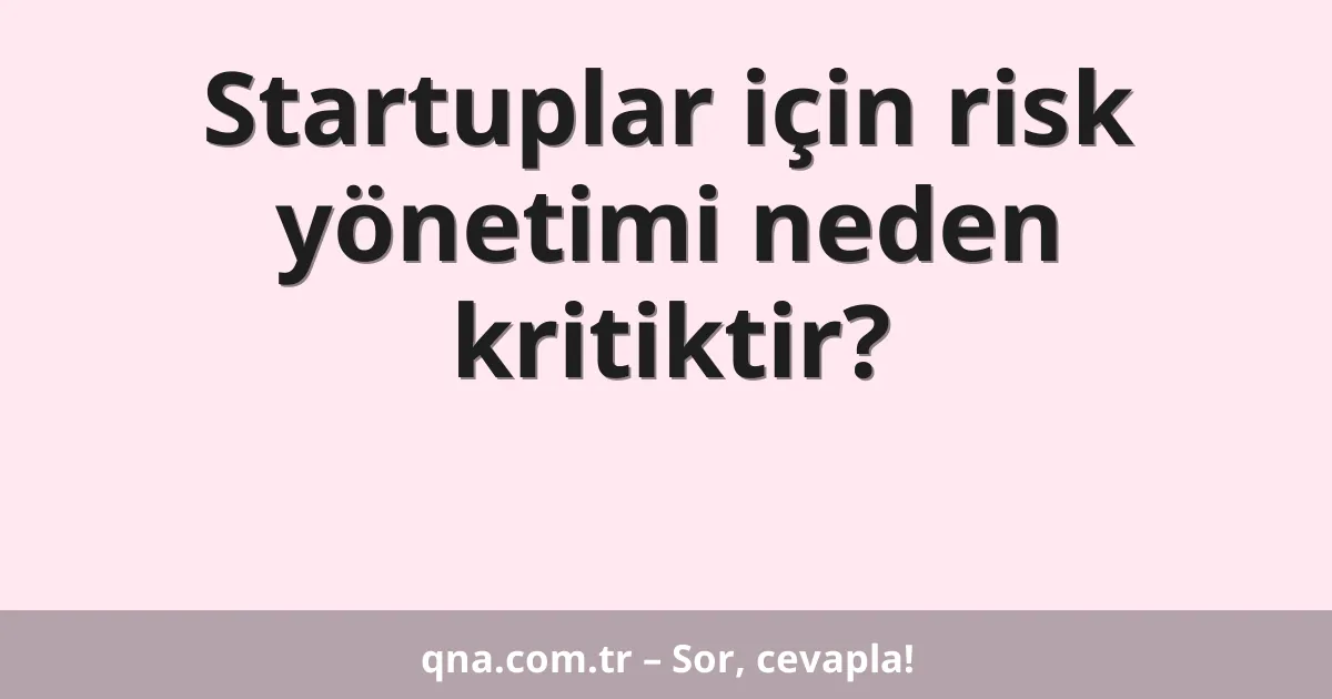 Startuplar için risk yönetimi neden kritiktir?