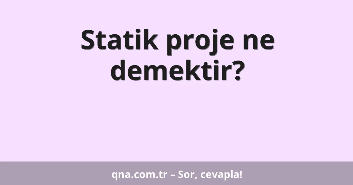 Statik proje ne demektir?