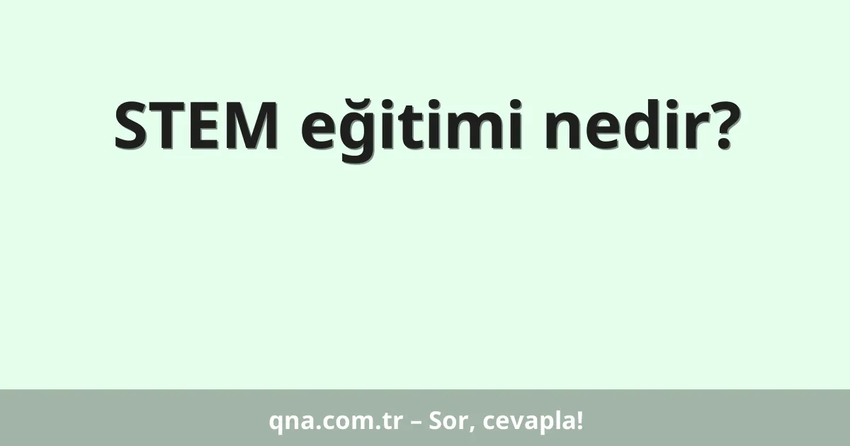 STEM eğitimi nedir?