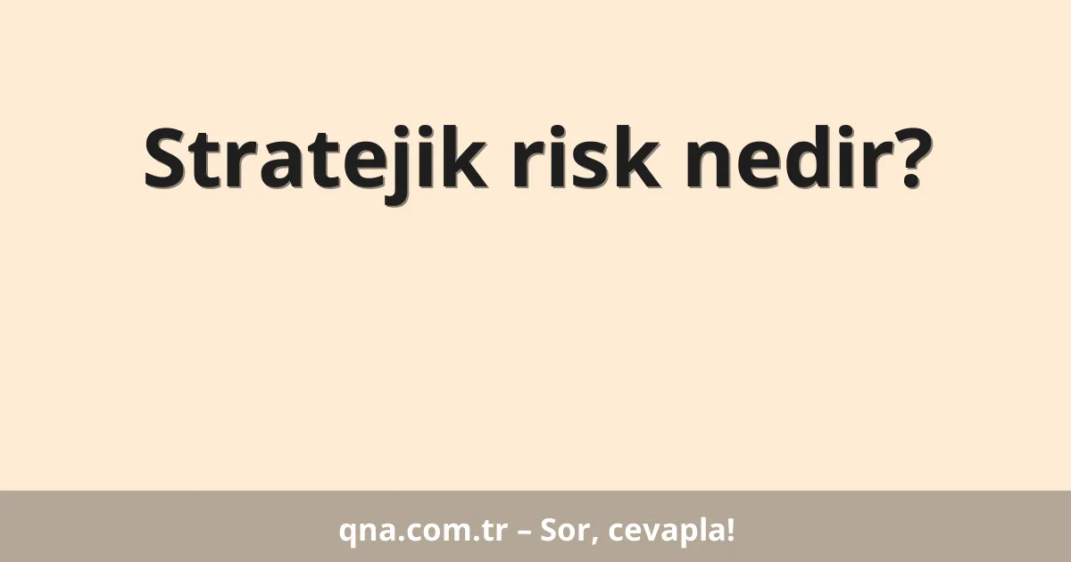 Stratejik risk nedir?