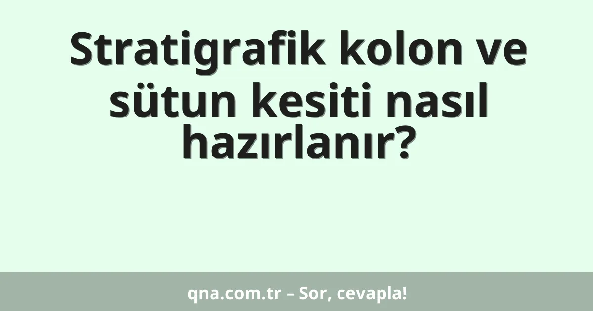 Stratigrafik kolon ve sütun kesiti nasıl hazırlanır?