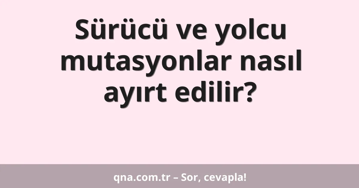 Sürücü ve yolcu mutasyonlar nasıl ayırt edilir?