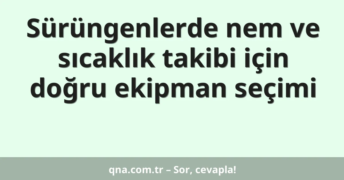 Sürüngenlerde nem ve sıcaklık takibi için doğru ekipman seçimi
