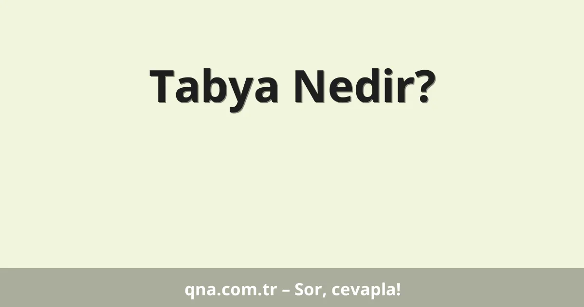 Tabya Nedir?