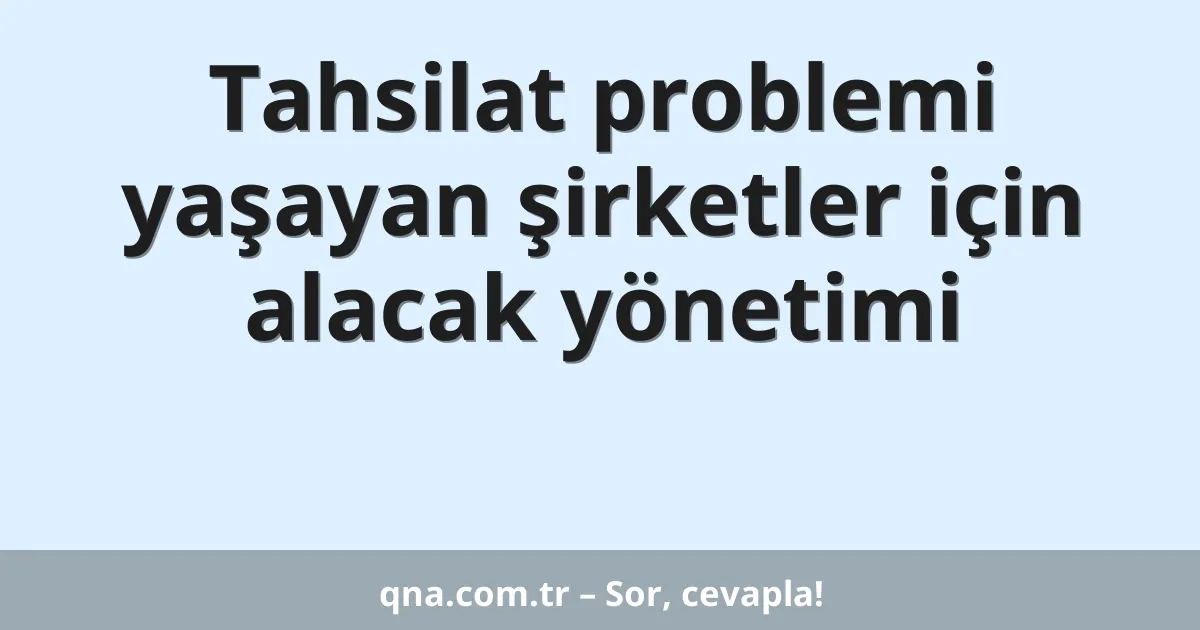 Tahsilat problemi yaşayan şirketler için alacak yönetimi