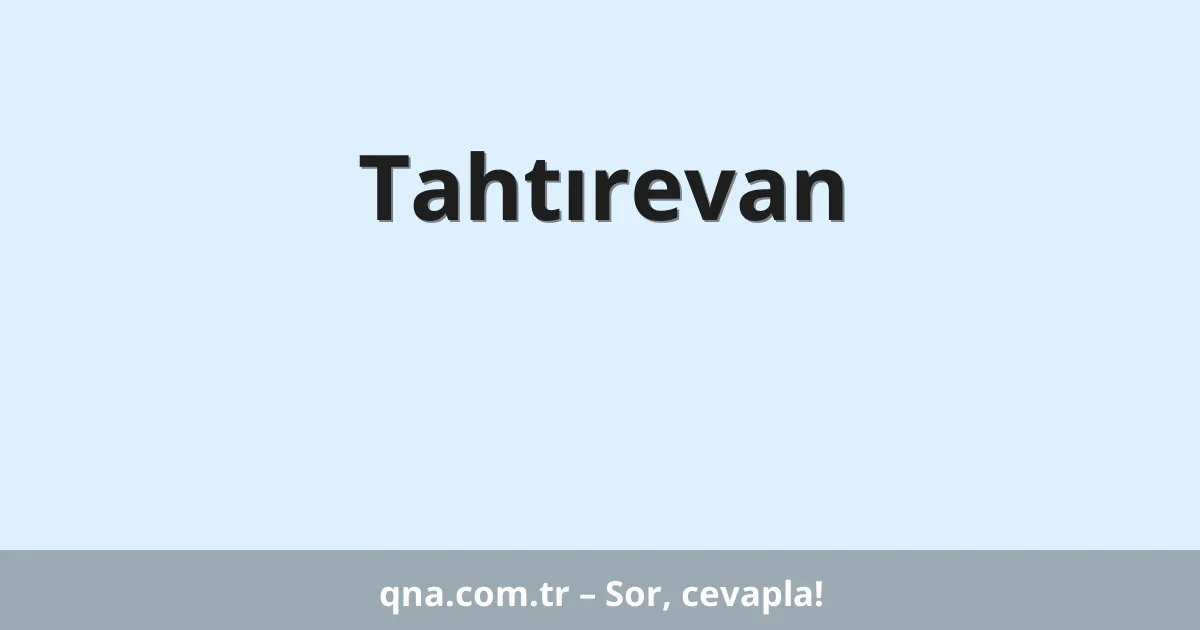 Tahtırevan
