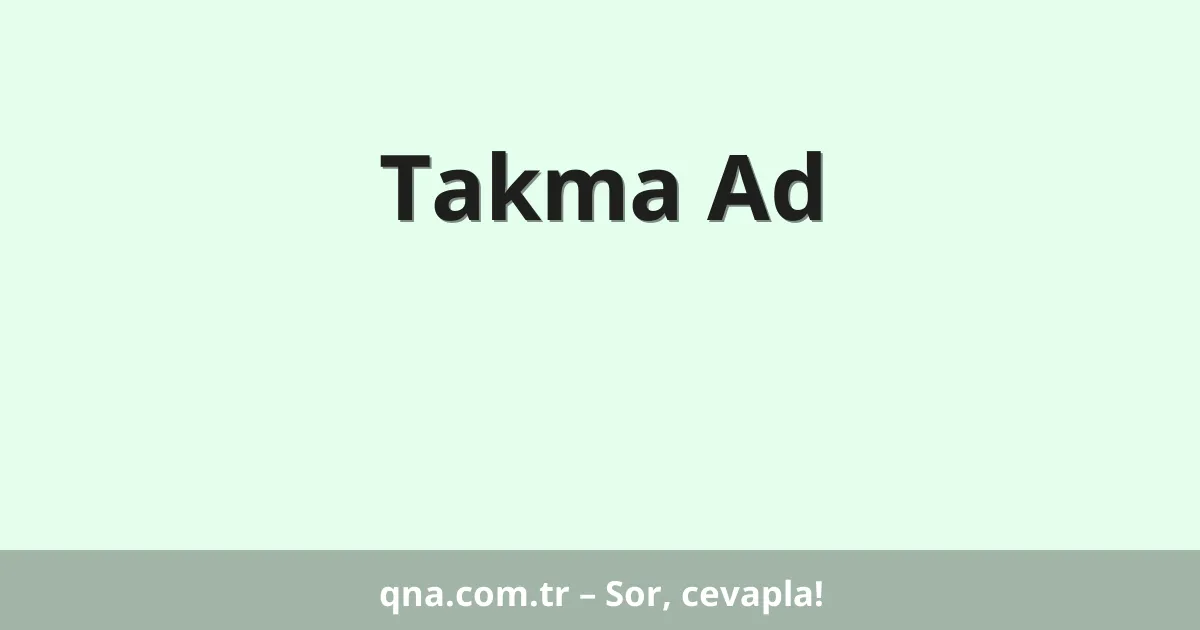 Takma Ad