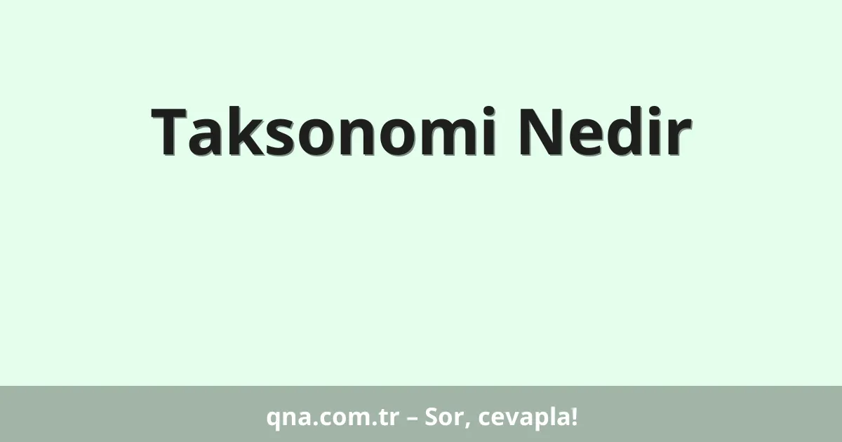 Taksonomi Nedir