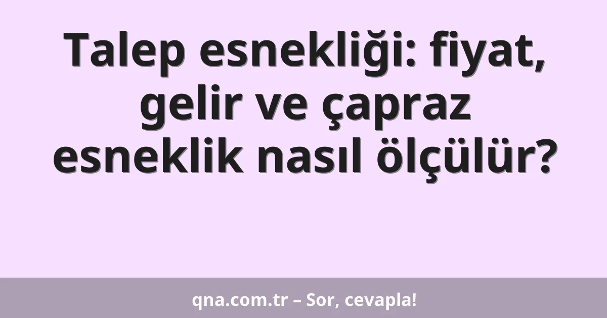 Talep esnekliği: fiyat, gelir ve çapraz esneklik nasıl ölçülür?