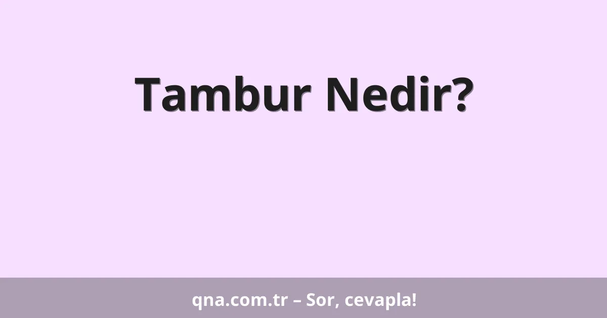 Tambur Nedir?