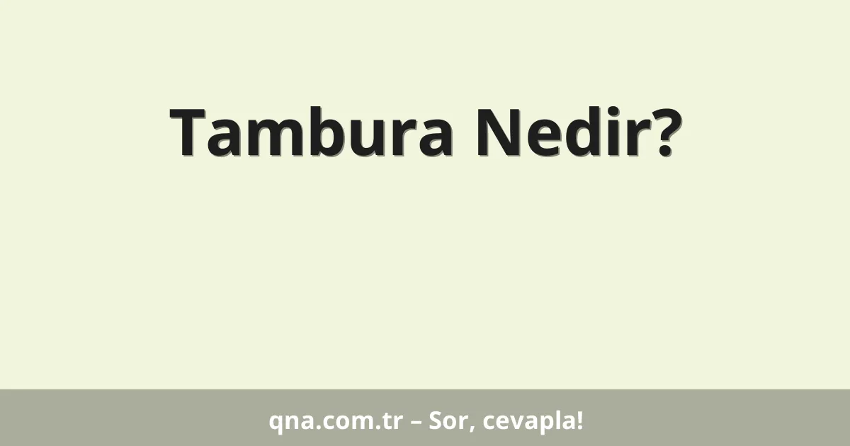 Tambura Nedir?