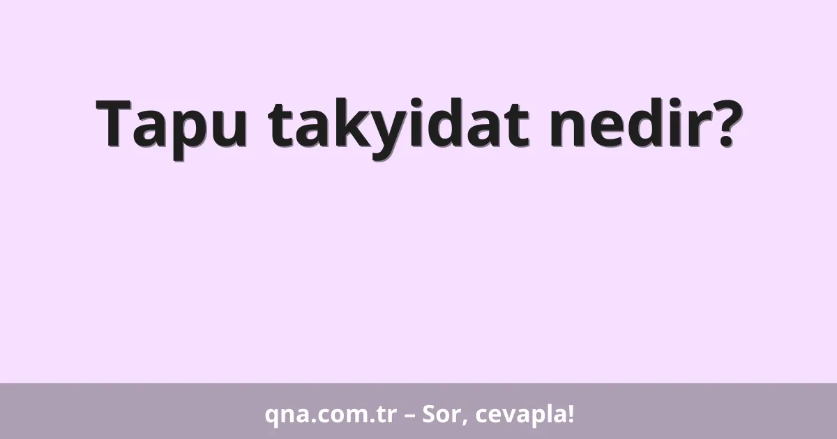 Tapu takyidat nedir?